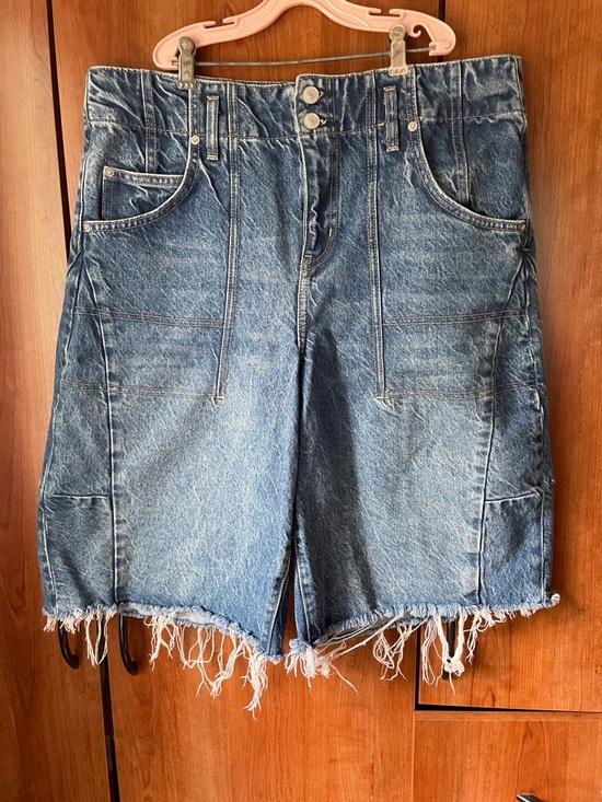 We The Free Pants - We The Free Distressed Blue Denim Shorts